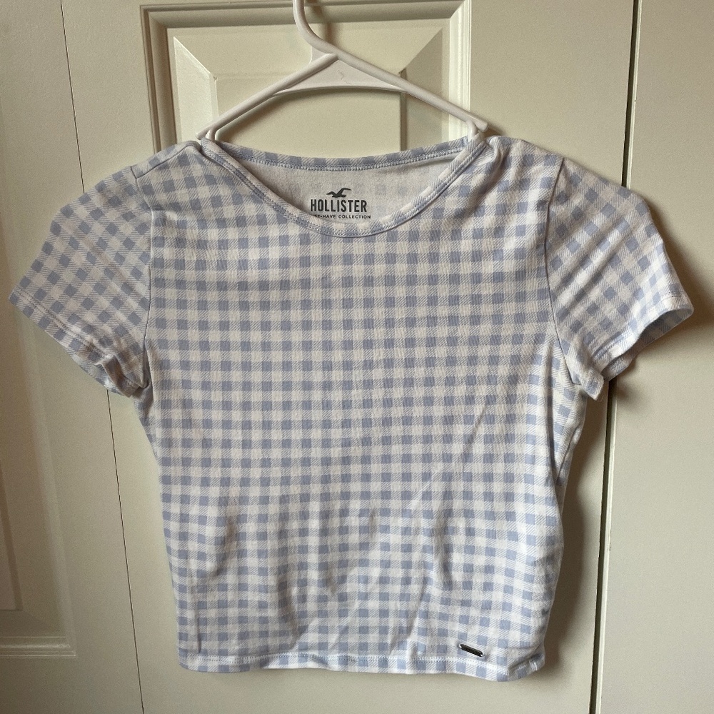 Hollister Must-Have Blue Checkered Baby Tee